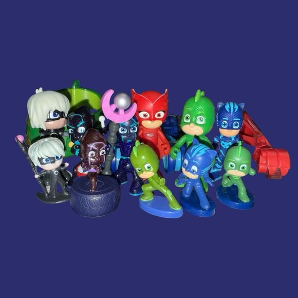 Pj Mask Cars Vehicles Luna Girl, Night Ninja, Gekko, Owlet Cake Toppers Figures - Picture 2 of 6